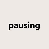 pausing是什么意思