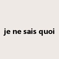 je ne sais quoi是什么意思