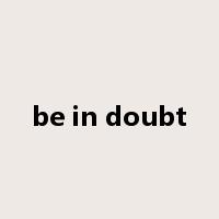 be in doubt是什么意思