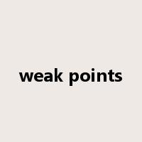 weak points是什么意思