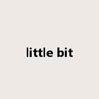 little bit是什么意思