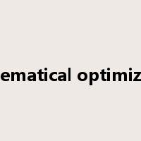 mathematical optimization是什么意思