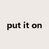 put it on是什么意思