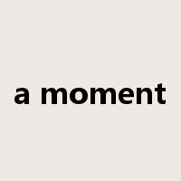 a moment是什么意思