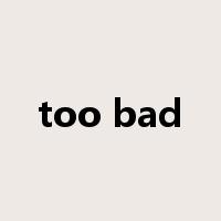 too bad是什么意思