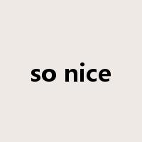 so nice是什么意思