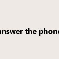 answer the phone是什么意思