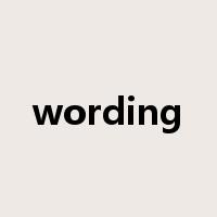 wording是什么意思