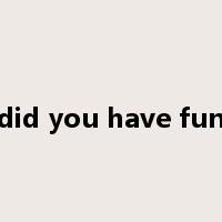 did you have fun是什么意思