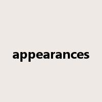 appearances是什么意思