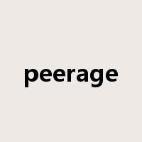 peerage是什么意思