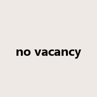 no vacancy是什么意思