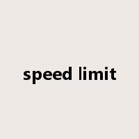 speed limit是什么意思