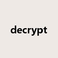 decrypt是什么意思