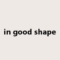 in good shape是什么意思
