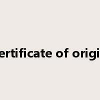 certificate of origin是什么意思