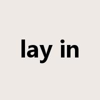lay in是什么意思