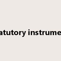 statutory instrument是什么意思