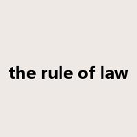 the rule of law是什么意思