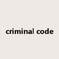 criminal code是什么意思