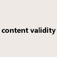 content validity是什么意思