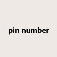 pin number是什么意思