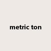 metric ton是什么意思