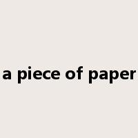 a piece of paper是什么意思