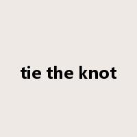 tie the knot是什么意思