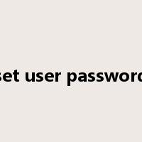 set user password是什么意思