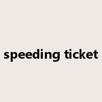 speeding ticket是什么意思