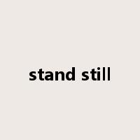 stand still是什么意思
