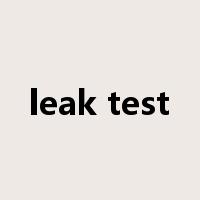 leak test是什么意思