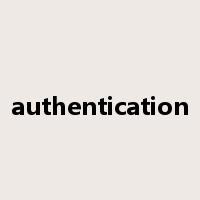 authentication是什么意思