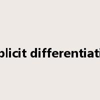implicit differentiation是什么意思
