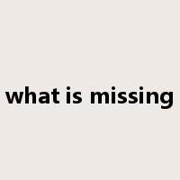 what is missing是什么意思