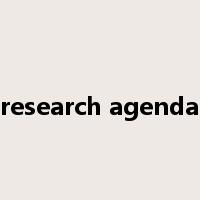 research agenda是什么意思