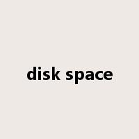 disk space是什么意思