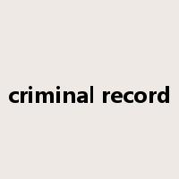 criminal record是什么意思