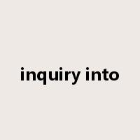 inquiry into是什么意思