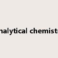 analytical chemistry是什么意思
