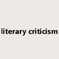 literary criticism是什么意思