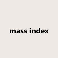 mass index是什么意思
