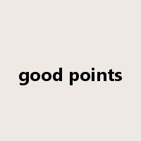 good points是什么意思