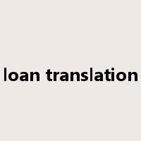 loan translation是什么意思