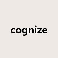 cognize是什么意思