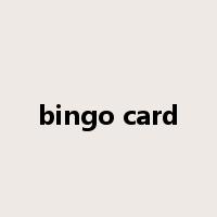 bingo card是什么意思
