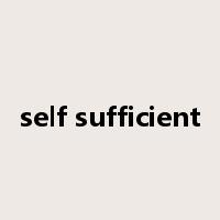 self sufficient是什么意思