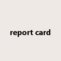 report card是什么意思