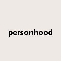 personhood是什么意思